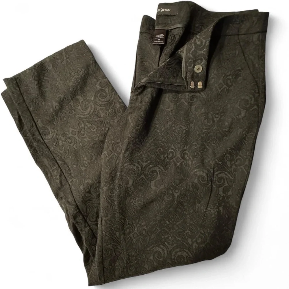 LN Ashley Stewart Elegant Black Patterned Pants - 16 - Picture 3 of 10